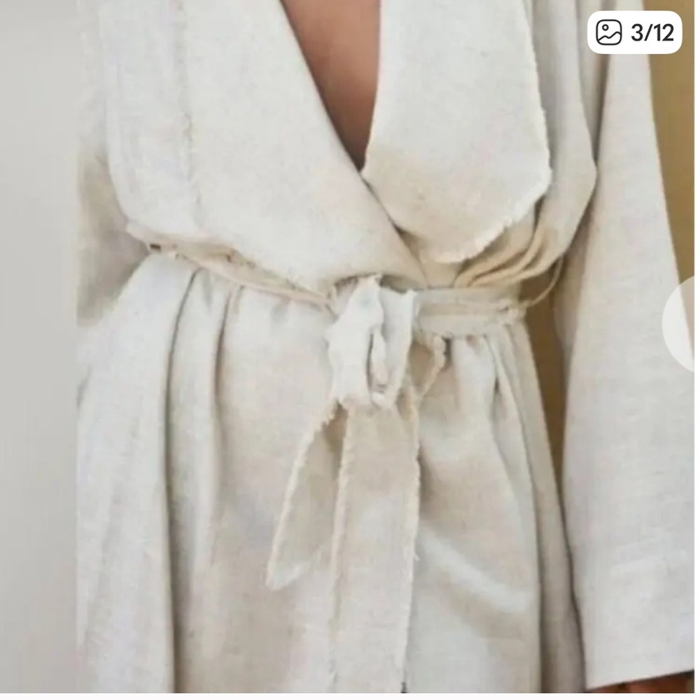 NWOT Zara Linen Trench XS-S - Picture 4 of 10